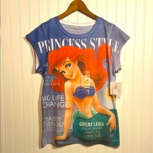 Disney Princess Ariel Graphic Women Tee Large NWT Disney Store